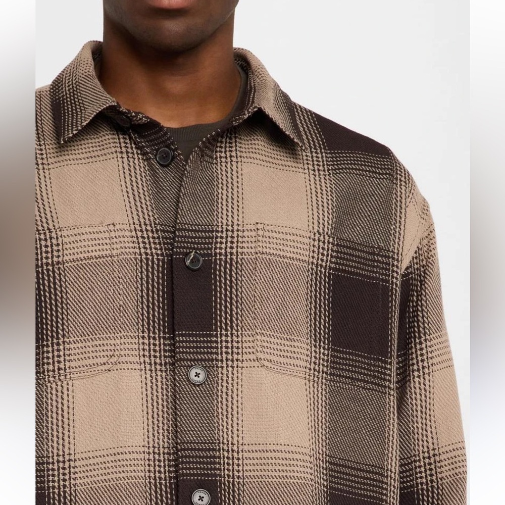 Frame Denim Men’s Chunky Plaid Shirt / Shacket Brown Medium EUC - Picture 3 of 13